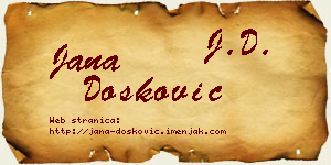 Jana Dosković vizit kartica
